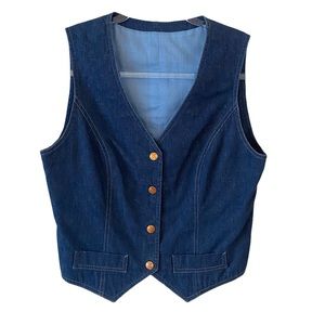 Vintage tagless western style denim vest